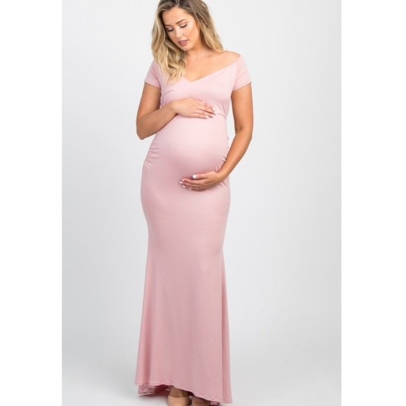 PinkBlush off the shoulder mermaid maxi dress nwot - Picture 1 of 3